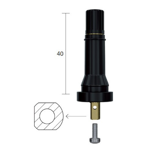 1258 AM High-speed SNAP-IN tubeless valves for TPMS systems