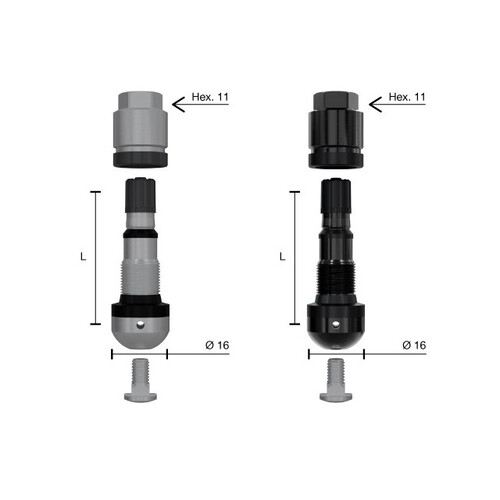 1320 Metal valves for variable angle TPMS sensors
